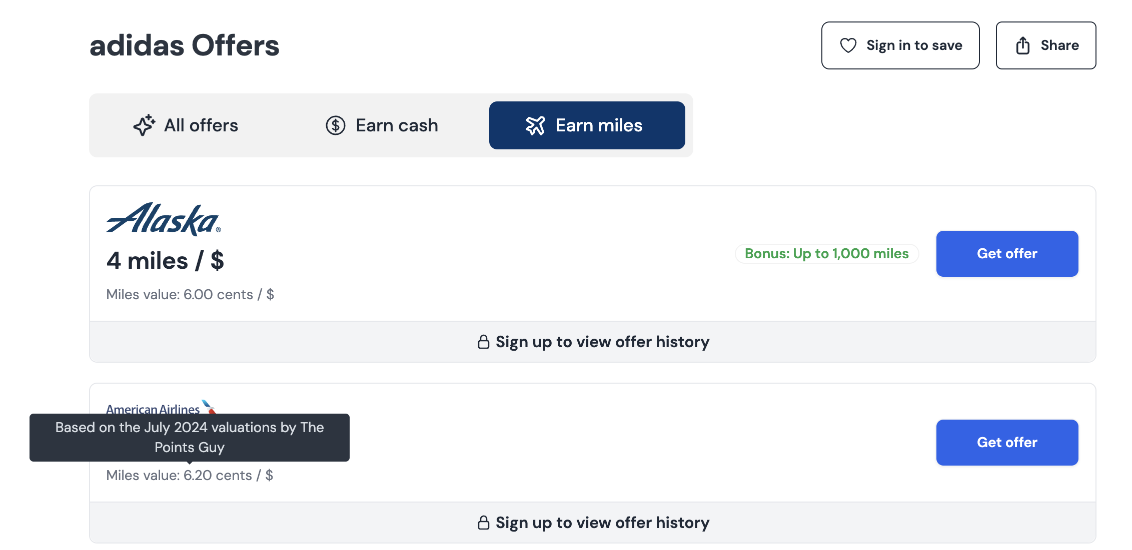 Savewise miles conversion rates